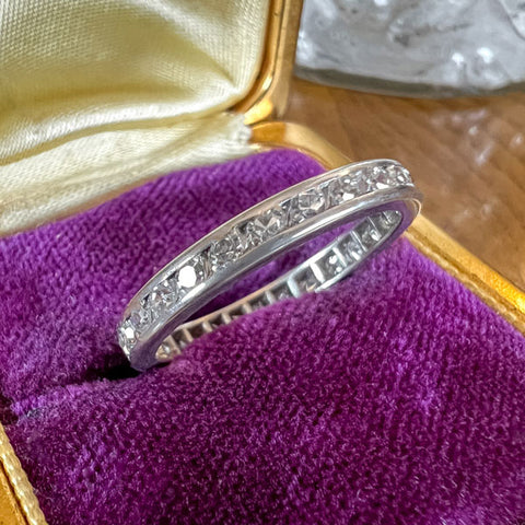 Vintage Diamond Eternity Wedding Band Ring sold by Doyle and Doyle an antique and vintage jewelry boutique 