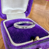 Vintage Baguette Diamond Eternity Wedding Band Ring sold by Doyle and Doyle an antique and vintage jewelry boutique