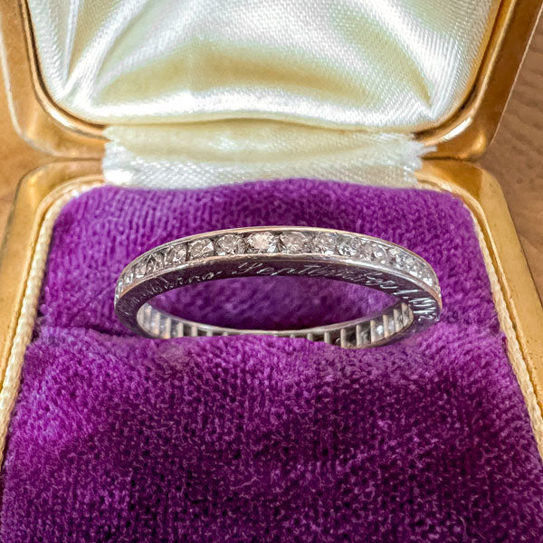 Vintage Diamond Eternity Wedding Band Ring sold by Doyle and Doyle an antique and vintage jewelry boutique
