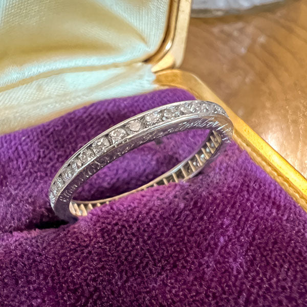 Vintage Diamond Eternity Wedding Band Ring sold by Doyle and Doyle an antique and vintage jewelry boutique