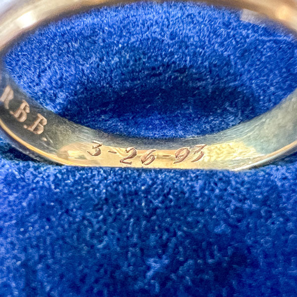 Vintage Platinum & Gold Wedding Band Ring sold by Doyle and Doyle an antique and vintage jewelry boutique