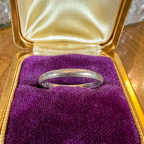Vintage Platinum Wedding Band Ring sold by Doyle and Doyle an antique and vintage jewelry boutique