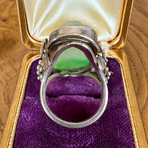 Vintage Carved Buddha Jade Ring sold by Doyle and Doyle an antique and vintage jewelry boutique