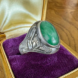 Vintage Jade Dragon Ring sold by Doyle and Doyle an antique and vintage jewelry boutique
