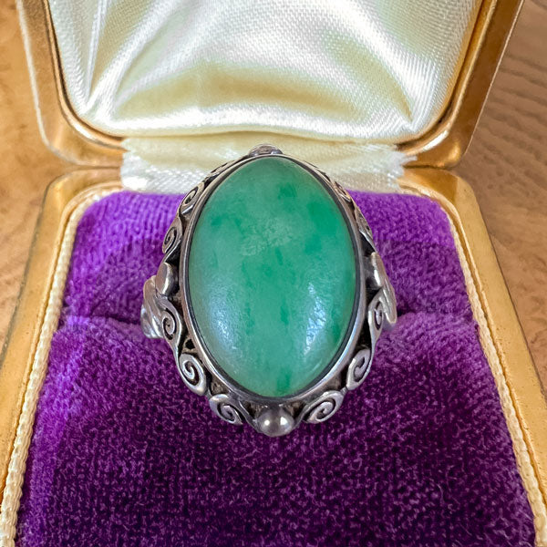 Vintage Jade Ring sold by Doyle and Doyle an antique and vintage jewelry boutique