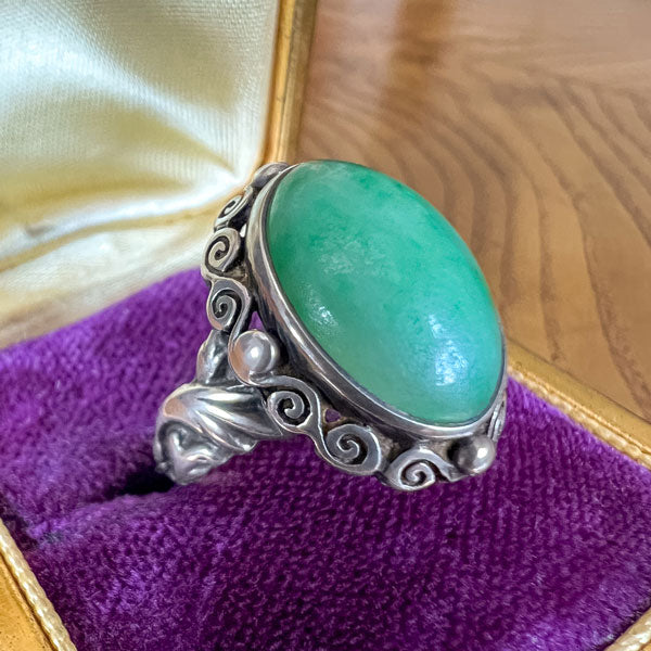 Vintage Jade Ring sold by Doyle and Doyle an antique and vintage jewelry boutique