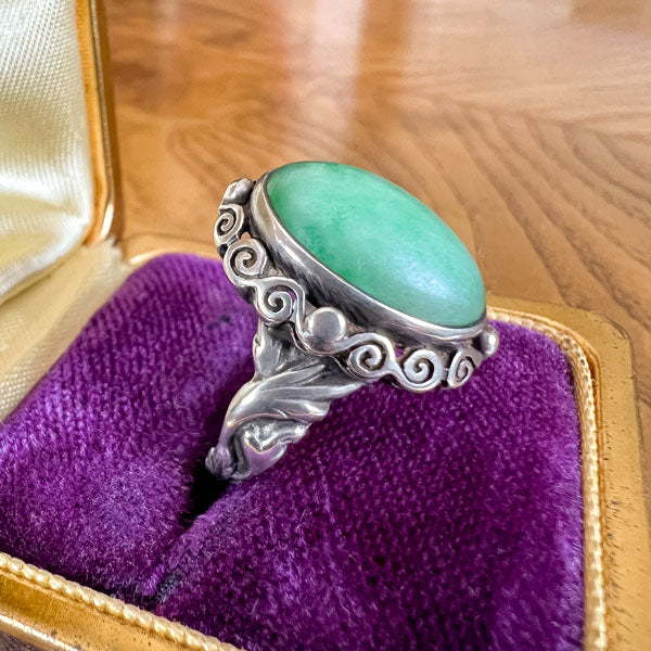 Vintage Jade Ring sold by Doyle and Doyle an antique and vintage jewelry boutique