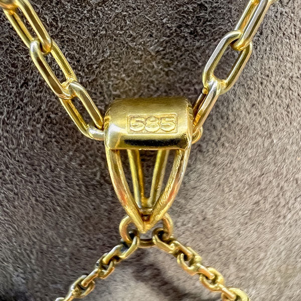 Vintage Carved Jade Pendant sold by Doyle and Doyle an antique and vintage jewelry boutique