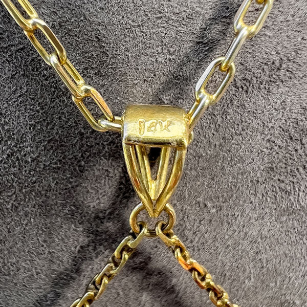 Vintage Carved Jade Phoenix Pendant in 14k gold, from Doyle & Doyle antique and vintage jewelry boutique