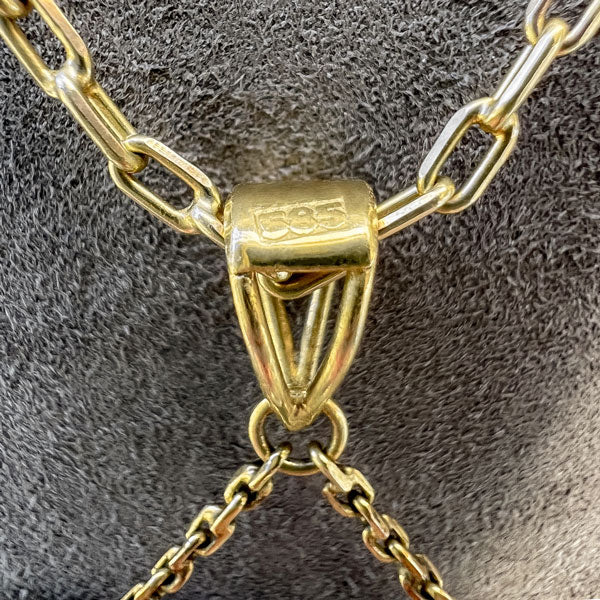 Vintage Carved Jade Phoenix Pendant in 14k gold, from Doyle & Doyle antique and vintage jewelry boutique