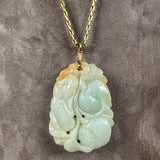 Vintage Carved Jade Pendant sold by Doyle and Doyle an antique and vintage jewelry boutique