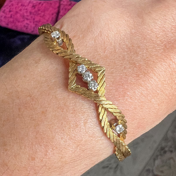 Vintage Diamond Bracelet sold by Doyle and Doyle an antique and vintage jewelry boutique