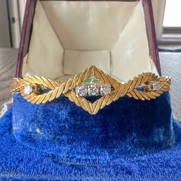 Vintage Diamond Bracelet sold by Doyle and Doyle an antique and vintage jewelry boutique