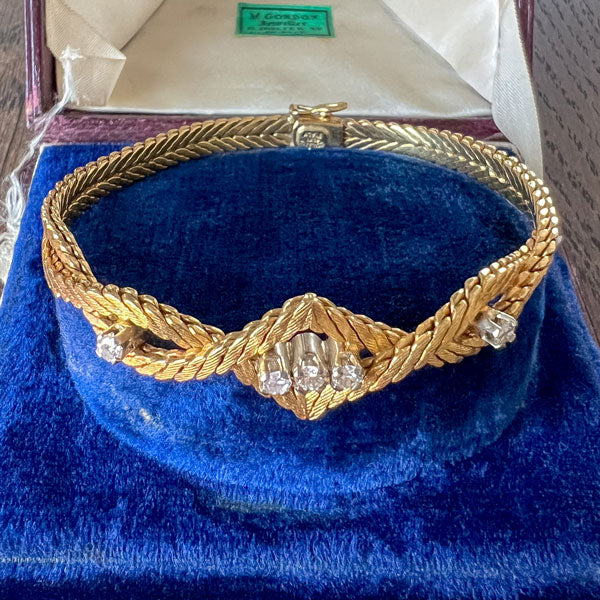 Vintage Diamond Bracelet sold by Doyle and Doyle an antique and vintage jewelry boutique