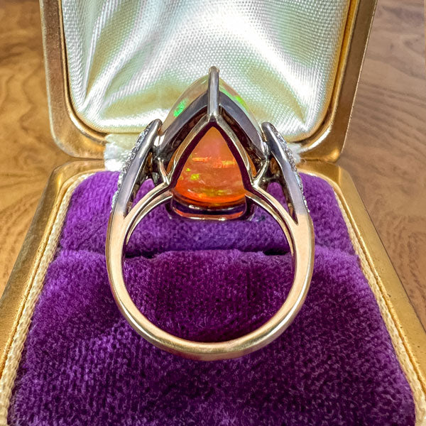 Antique Pear Shaped Opal & Diamond Ring sold by Doyle and Doyle an antique and vintage jewelry boutique