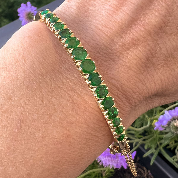 Vintage Emerald Bangle Bracelet sold by Doyle and Doyle an antique and vintage jewelry boutique