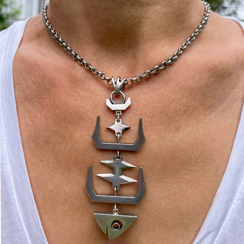 Vintage Articulated Fishbone Pendant, Taxco