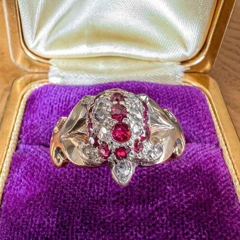 Antique Ruby & Diamond Turtle Ring sold by Doyle and Doyle an antique and vintage jewelry boutique