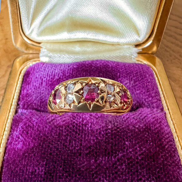 Antique Ruby & Diamond Ring sold by Doyle and Doyle an antique and vintage jewelry boutique