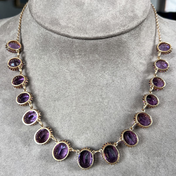 Antique Victorian Amethyst Choker Necklace sold by Doyle and Doyle an antique and vintage jewelry boutique