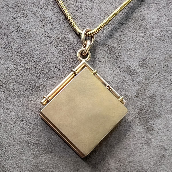 Antique Hardstone & Diamond Locket Pendant with carnelian and onyx,  Doyle & Doyle antique and vintage jewelry boutique