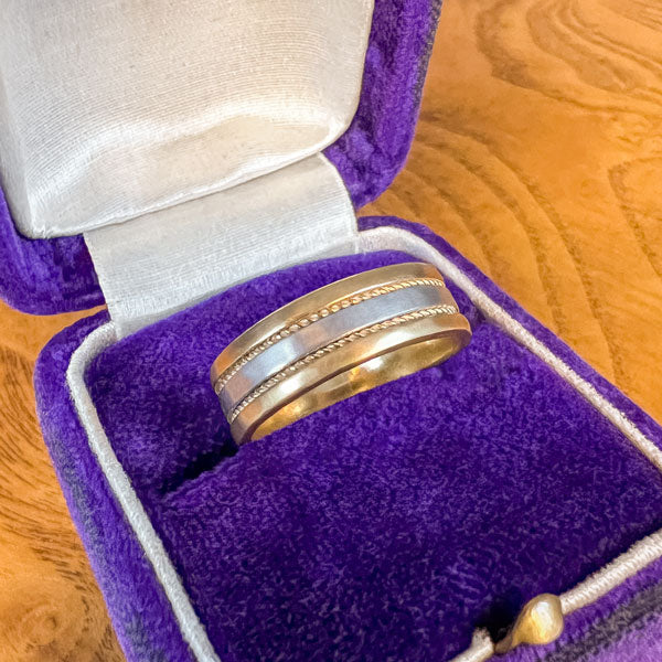 Vintage Patterned Wedding Band Ring, Size 5 1/4 sold by Doyle and Doyle an antique and vintage jewelry boutique