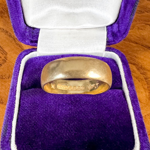 Vintage Half Round Wedding Band Ring, Size 6 3/4 sold by Doyle and Doyle an antique and vintage jewelry boutique