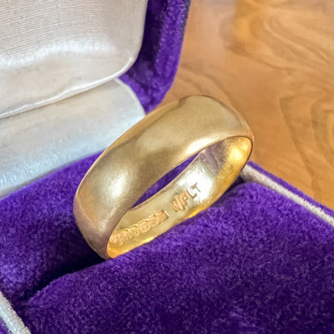 Vintage Half Round Wedding Band Ring, Size 6 3/4
