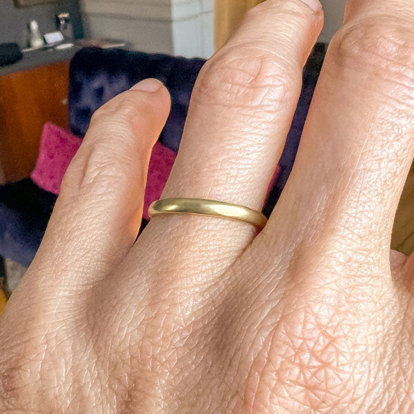 Antique Half Round Wedding Band Ring, Circa 1925, Size 7 sold by Doyle and Doyle an antique and vintage jewelry boutique