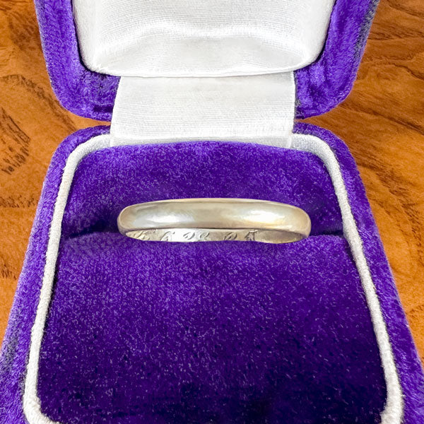 Antique Half Round Wedding Band Ring, Circa 1925, Size 7 sold by Doyle and Doyle an antique and vintage jewelry boutique