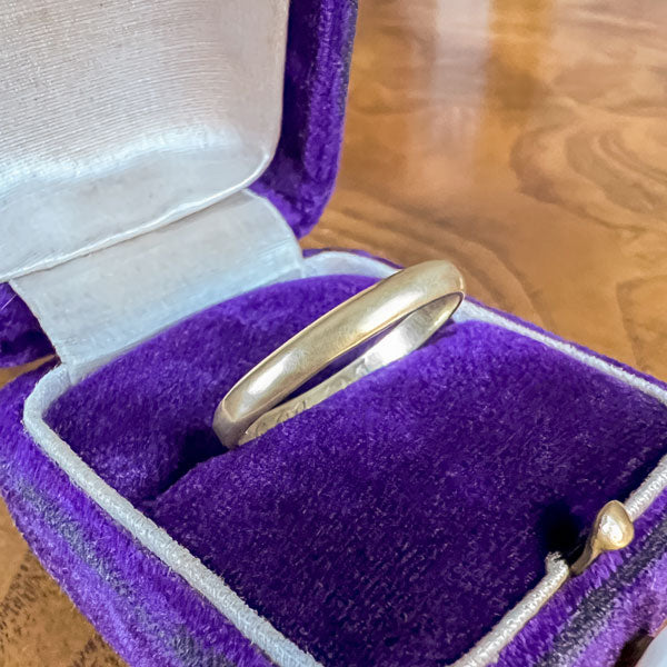 Antique Half Round Wedding Band Ring, Circa 1925, Size 7 sold by Doyle and Doyle an antique and vintage jewelry boutique