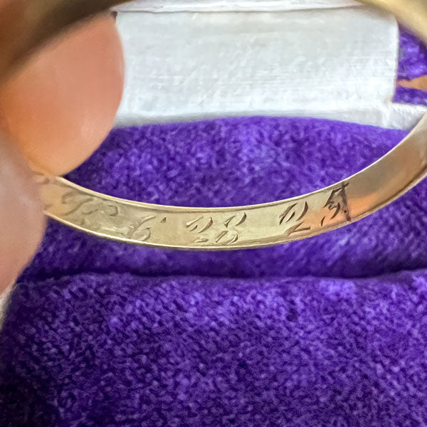 Antique Half Round Wedding Band Ring, Circa 1925, Size 7 sold by Doyle and Doyle an antique and vintage jewelry boutique