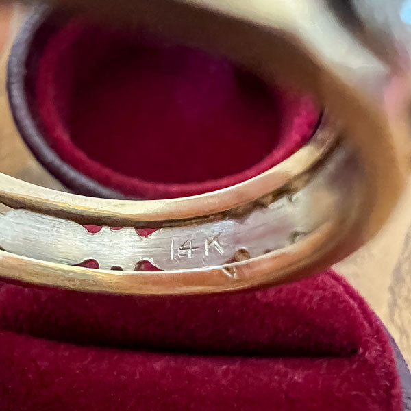 Vintage Wide Patterned Wedding Band Ring, Size 7 sold by Doyle and Doyle an antique and vintage jewelry boutique