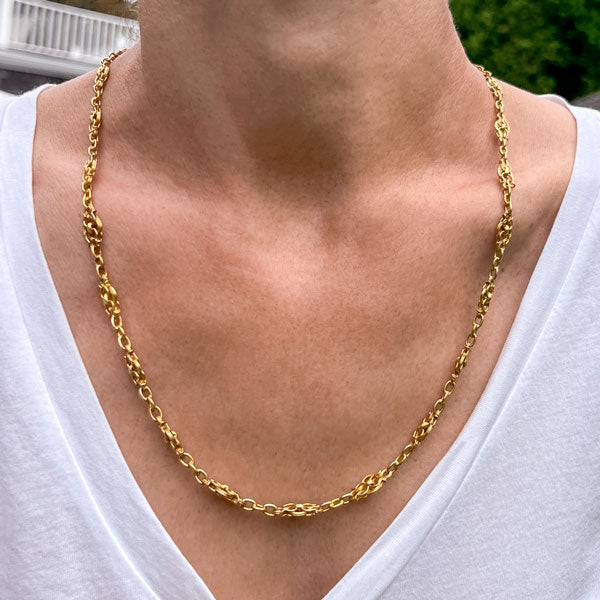 Antique Fancy Link Chain Necklace sold by Doyle and Doyle an antique and vintage jewelry boutique