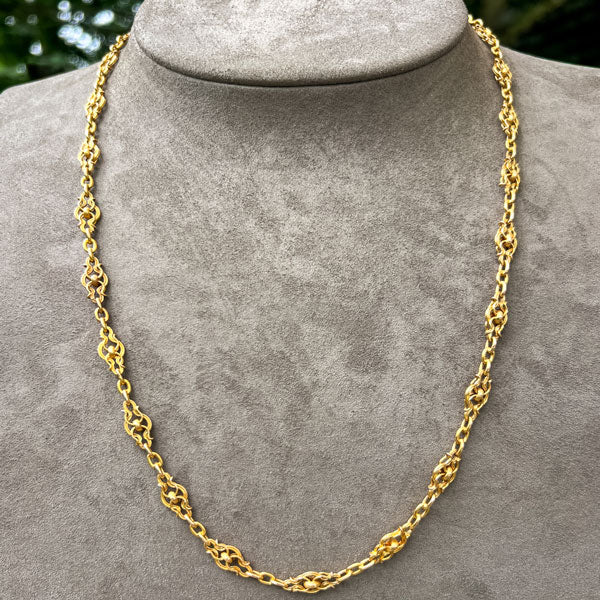 Antique Fancy Link Chain Necklace sold by Doyle and Doyle an antique and vintage jewelry boutique