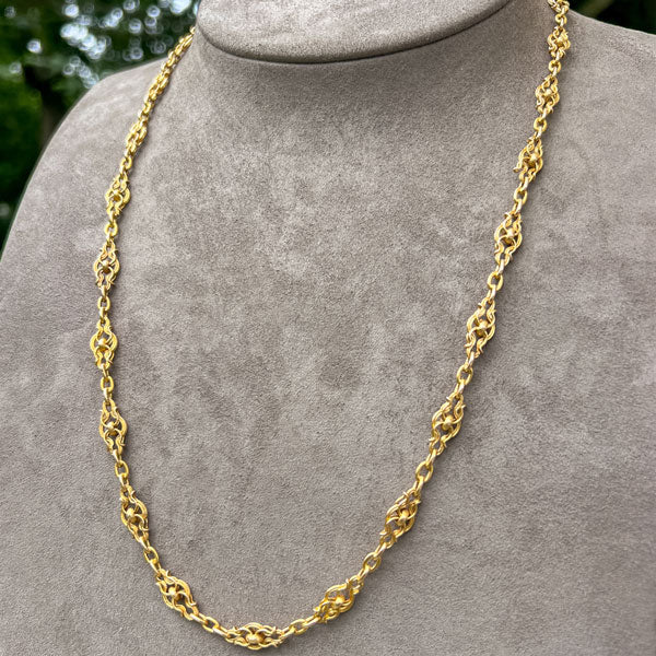 Antique Fancy Link Chain Necklace sold by Doyle and Doyle an antique and vintage jewelry boutique
