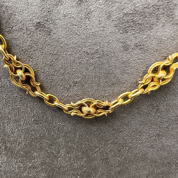 Antique Fancy Link Chain Necklace sold by Doyle and Doyle an antique and vintage jewelry boutique