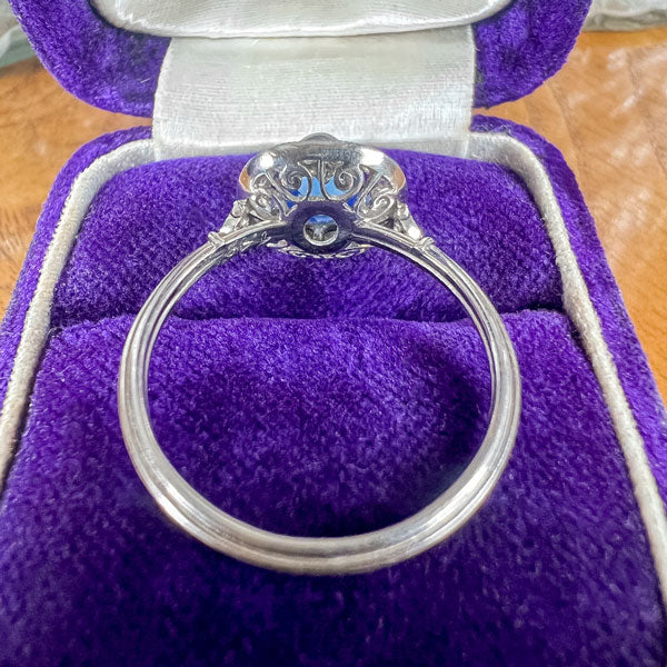 Estate Sugarloaf Sapphire 1.49ct & Diamond Ring sold by Doyle and Doyle an antique and vintage jewelry boutique
