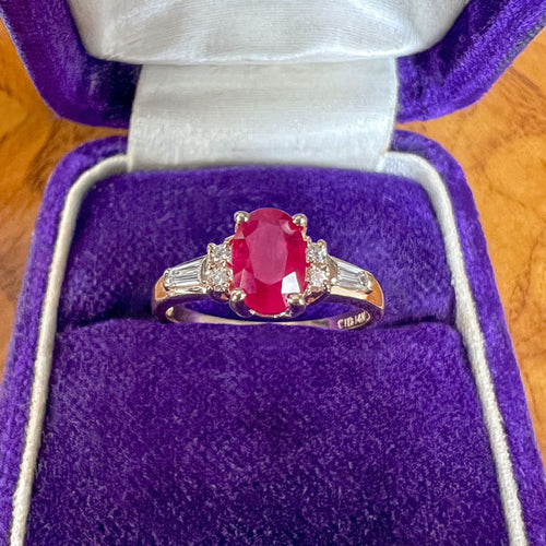 Estate Ruby & Diamond Ring sold by Doyle and Doyle an antique and vintage jewelry boutique