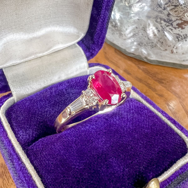 Estate Ruby & Diamond Ring sold by Doyle and Doyle an antique and vintage jewelry boutique