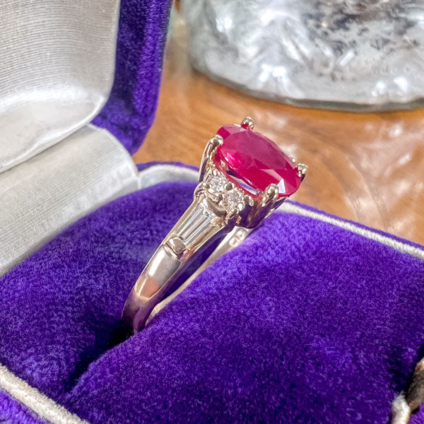 Estate Ruby & Diamond Ring sold by Doyle and Doyle an antique and vintage jewelry boutique