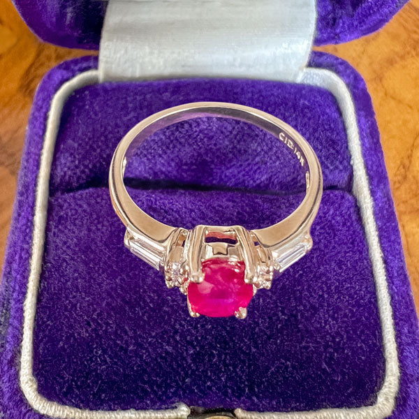 Estate Ruby & Diamond Ring sold by Doyle and Doyle an antique and vintage jewelry boutique