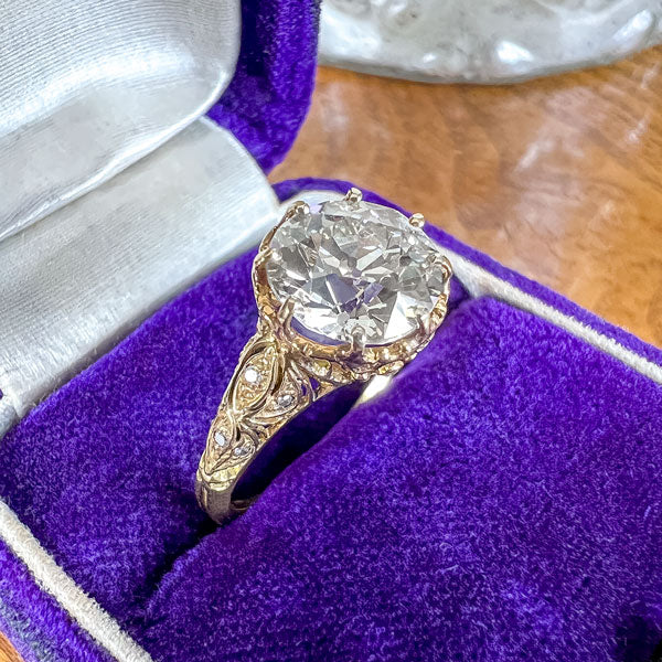 Vintage Filigree Engagement Ring, Old Euro 2.20ct sold by Doyle and Doyle an antique and vintage jewelry boutique