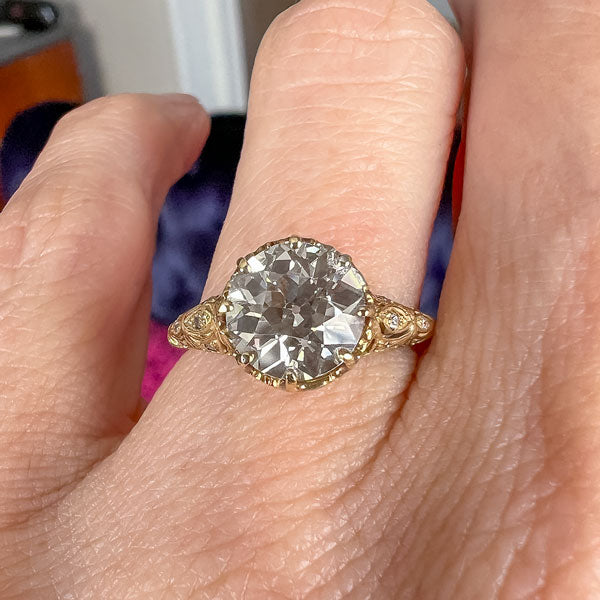 Vintage Filigree Engagement Ring, Old Euro 2.20ct sold by Doyle and Doyle an antique and vintage jewelry boutique