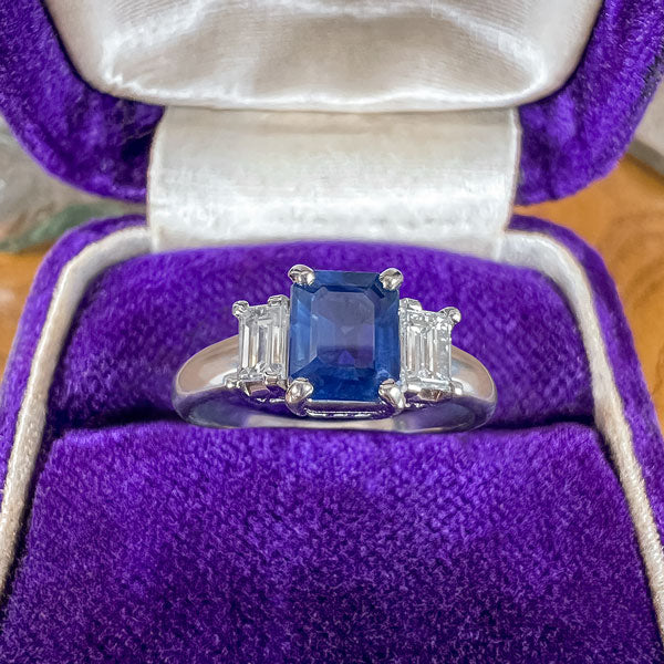 Estate Sapphire 1.08ct & Diamond Ring sold by Doyle and Doyle an antique and vintage jewelry boutique