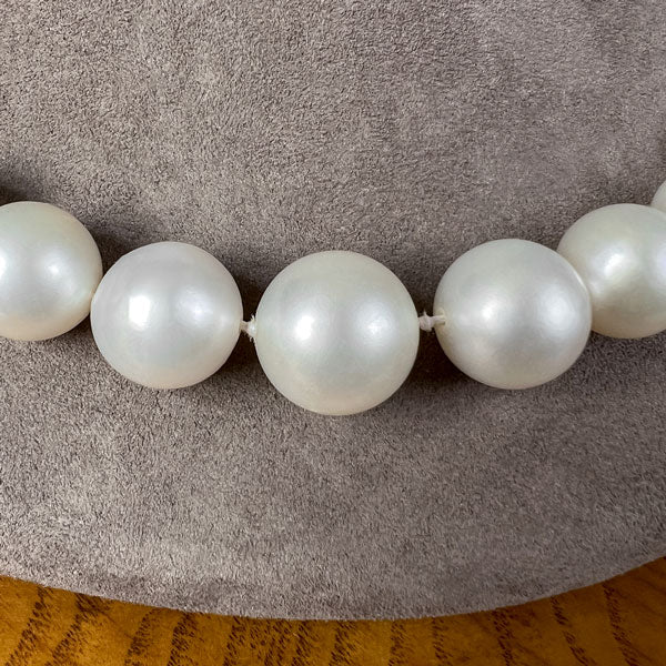 Vintage South Sea Pearl Single Strand Necklace sold by Doyle and Doyle an antique and vintage jewelry boutique