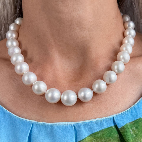 Vintage South Sea Pearl Single Strand Necklace sold by Doyle and Doyle an antique and vintage jewelry boutique
