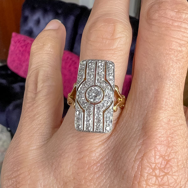 Art Deco Diamond Dinner Ring sold by Doyle and Doyle an antique and vintage jewelry boutique