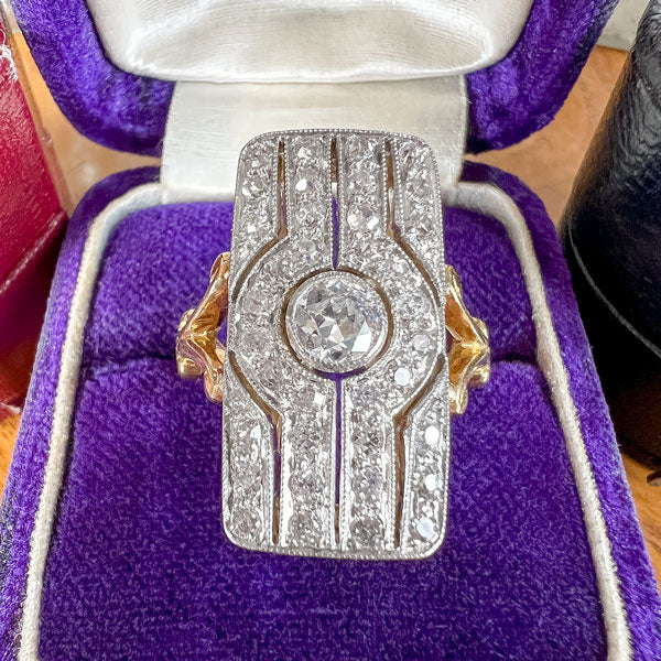 Art Deco Diamond Dinner Ring sold by Doyle and Doyle an antique and vintage jewelry boutique
