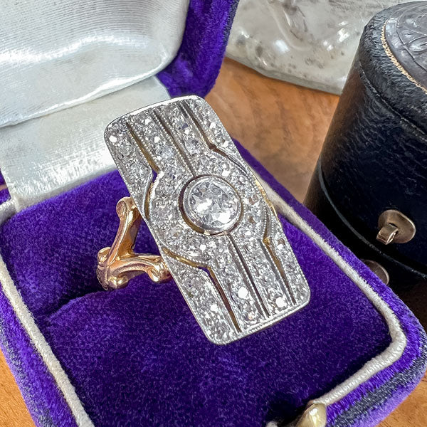 Art Deco Diamond Dinner Ring sold by Doyle and Doyle an antique and vintage jewelry boutique